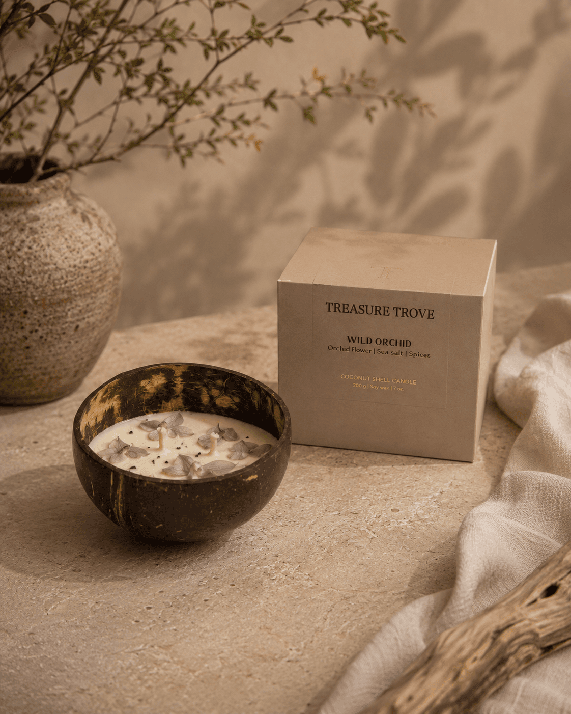 Coconut Shell Candle – Wild Orchid