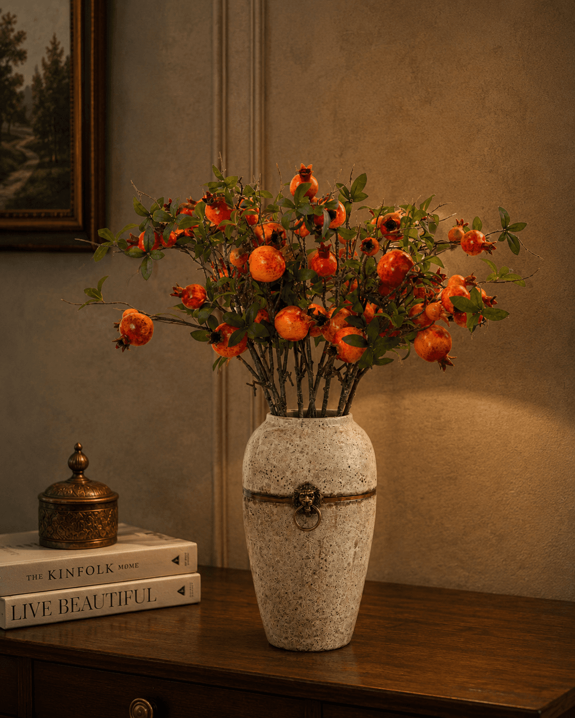 Orange Pomegranate Artificial stem