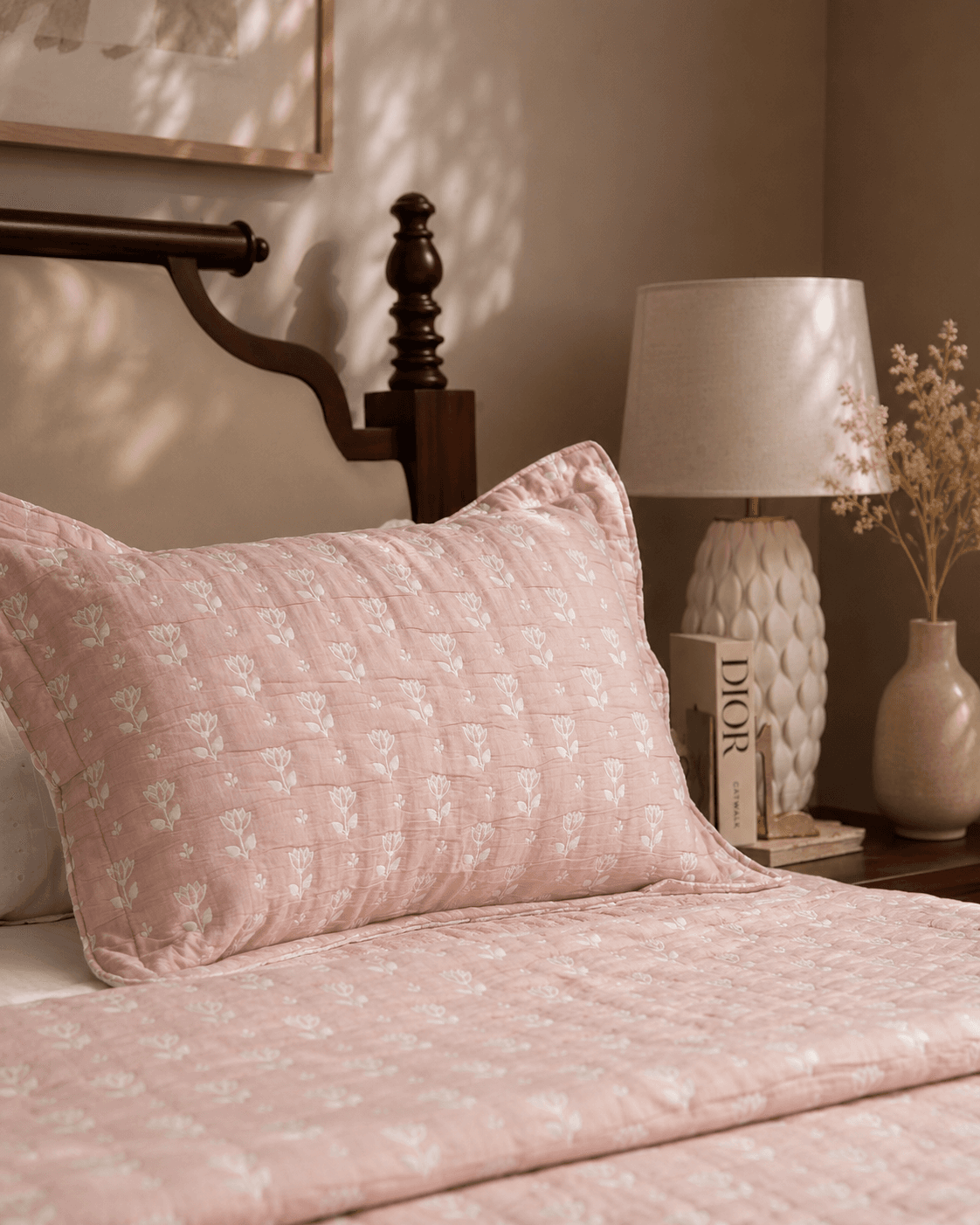 Jacquard Floral Print Bedcover