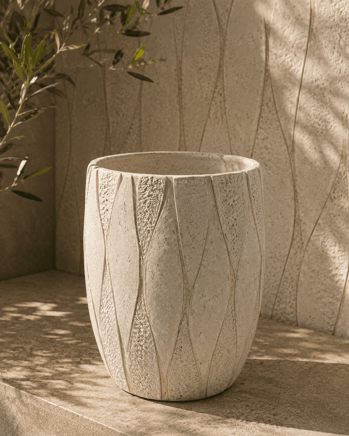 Curvy Clay Planter -Large