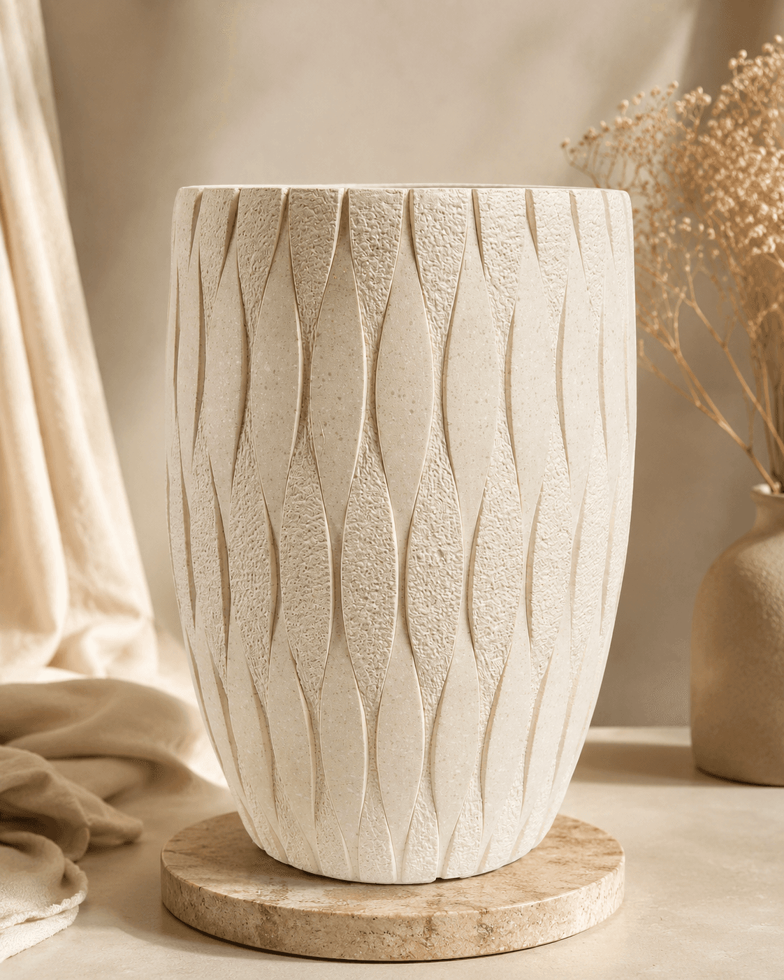 Curvy Clay Planter -Large